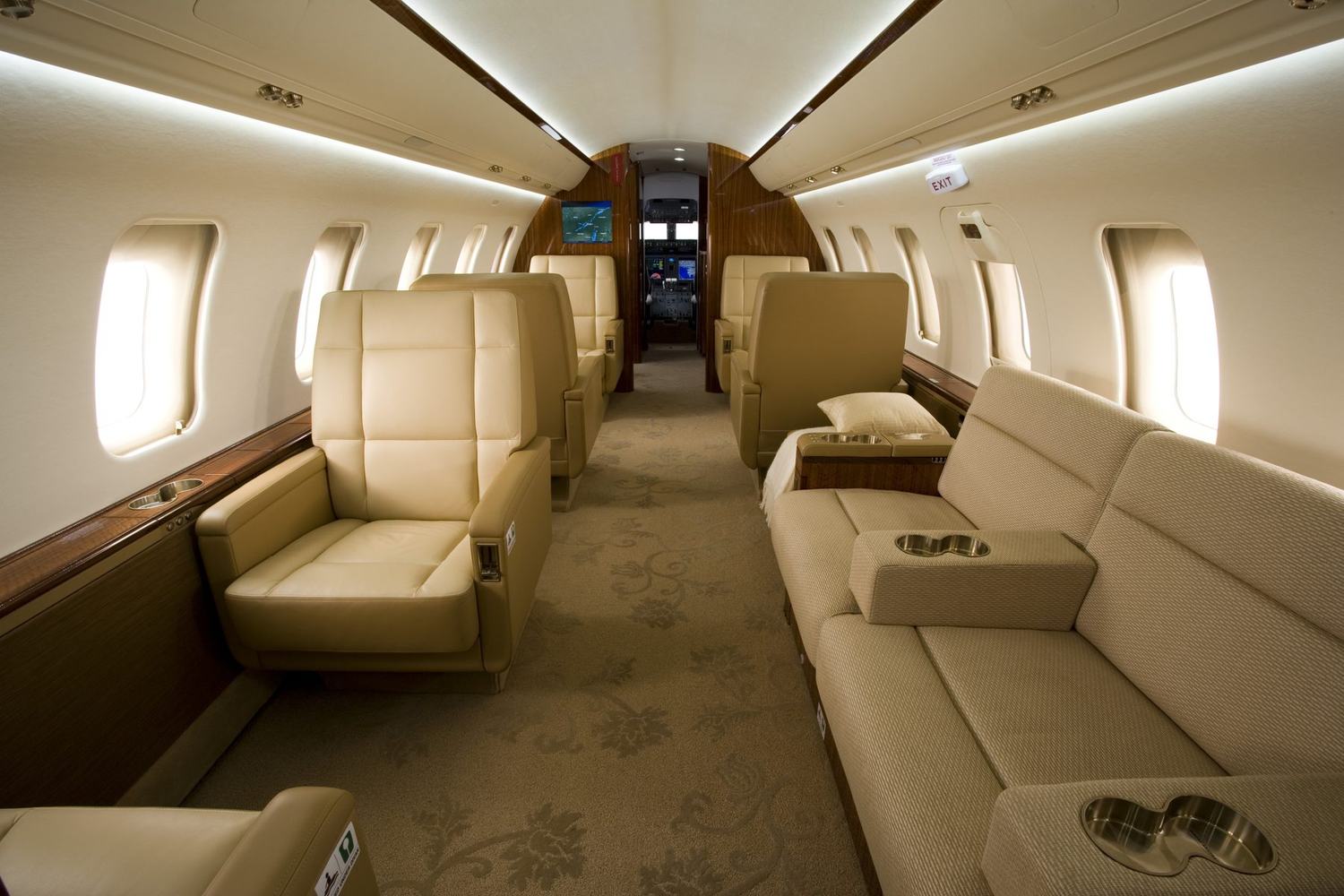 Business jet cabin interior